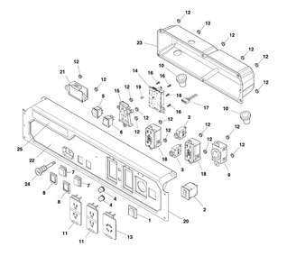 Control Panel Diagram and Parts List for 030733-00  Briggs and Stratton Generator